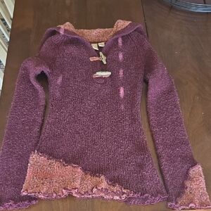 BKE Maroon  Sweater with Toggle Details